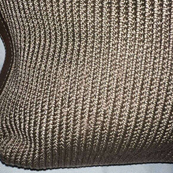 The Sak Taupe Crochet Shoulder Bag With Adjustable Strap & Argyle Lining - Picture 3 of 8